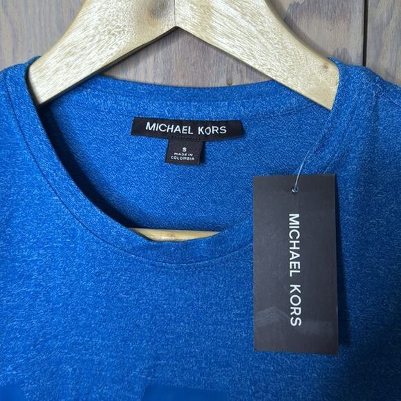 NWT Michael Kors Mens Blue Logo Short Sleeved T-Shirt Size Small - Picture 3 of 5